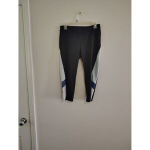 Tangerine Womens Space Dye Cropped Leggings Black Colorblock Zip‎ Pocket Size M